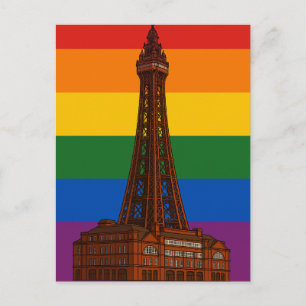 Blackpool Tower Pride Flag Postcard