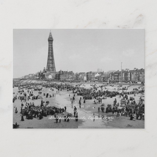 Blackpool Tower & promenade, England c 1905 Postcard (Front)