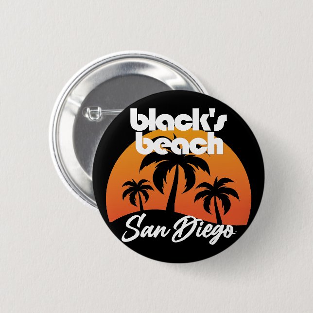 Black's Beach,San Diego 6 Cm Round Badge (Front & Back)
