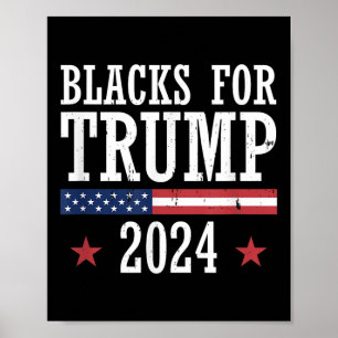 Blacks For Trump 2024 Presidential Election Poster