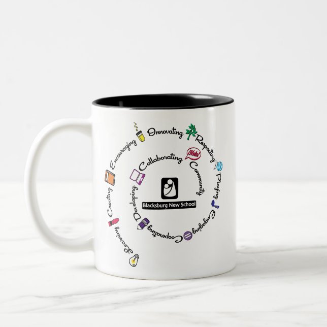Blacksburg New School Colour Spiral mug  (Left)