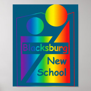 Blacksburg New School Retro Design  Poster