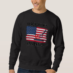 Blacksmith Apprentice Patriotic Us Flag   Sweatshirt