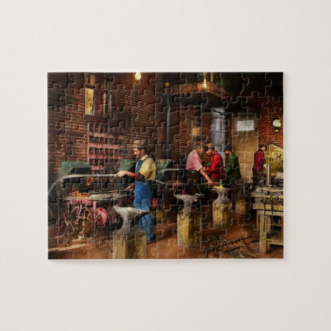 Blacksmith - Blacksmithing school 1899 Jigsaw Puzzle (Horizontal)