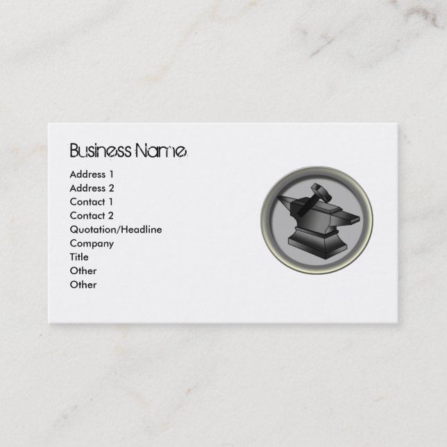 Blacksmith Business Cards (Front)