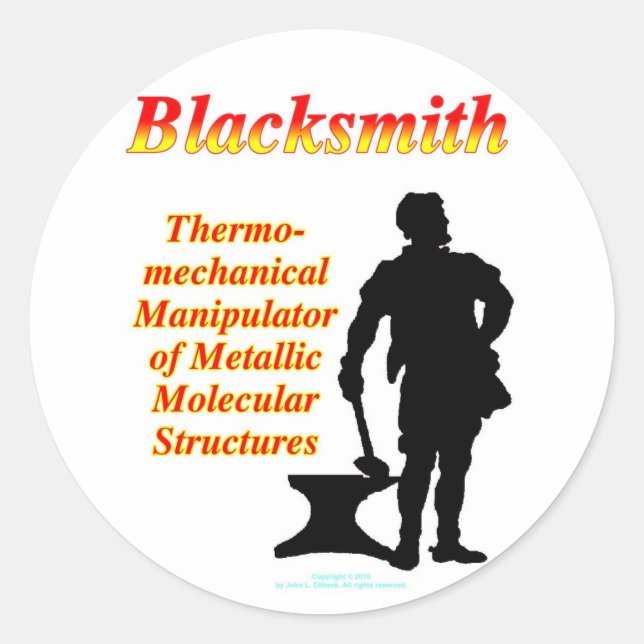Blacksmith Classic Round Sticker (Front)