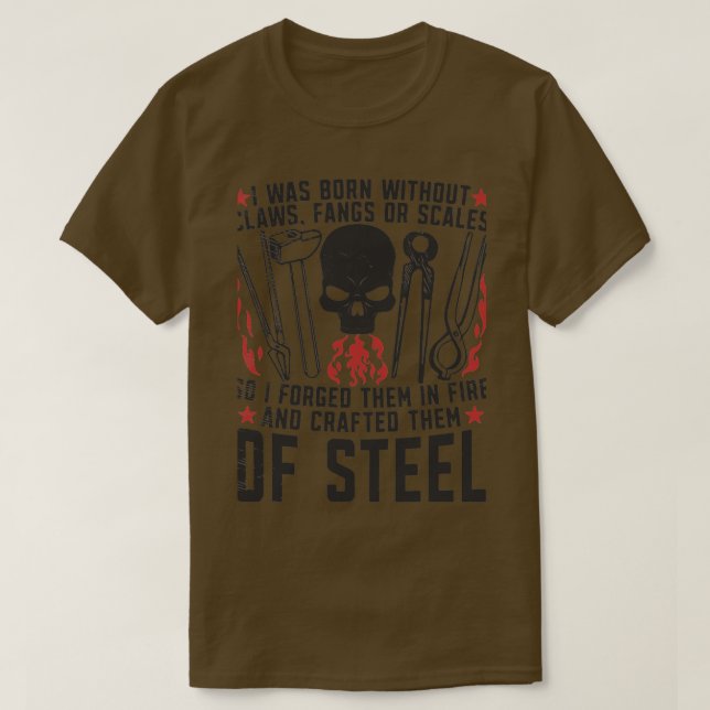 Blacksmith Forging Iron Sl Blacksmithing T-Shirt (Design Front)