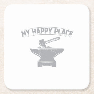 Blacksmith Gifts Blacksmithing Anvil Forging Square Paper Coaster