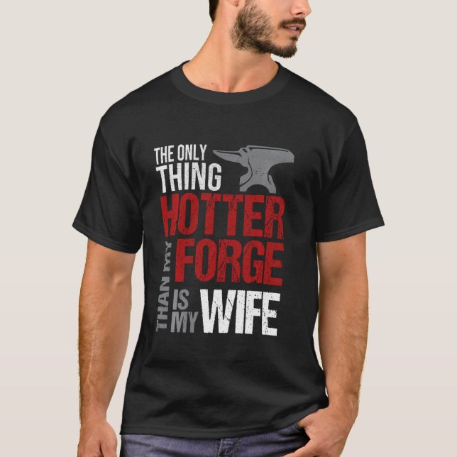 Blacksmith Husband Gift Wife  Anvil Forge Men's Lo T-Shirt (Front)