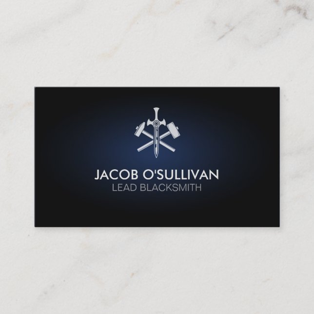 Blacksmith Iron Works Metal  Business Card (Front)