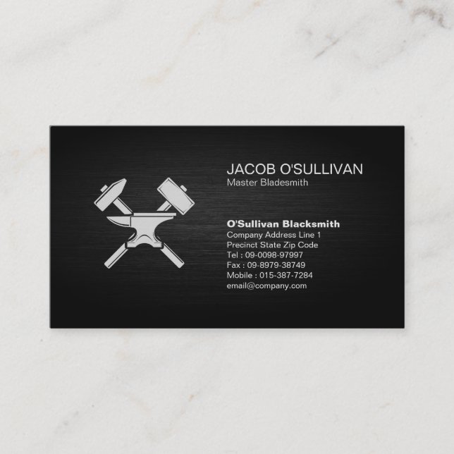 Blacksmith Iron Works Metal  Business Card (Front)