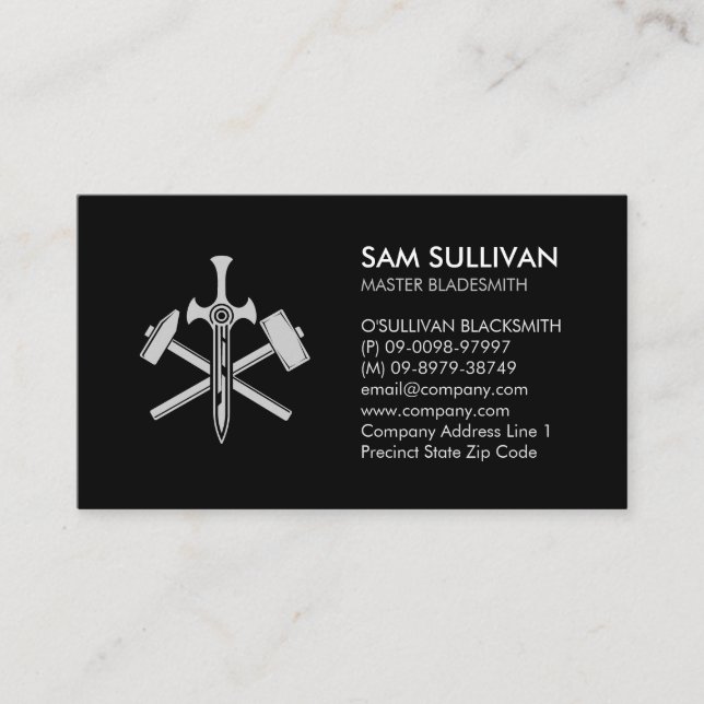 Blacksmith Iron Works Metal  Business Card (Front)
