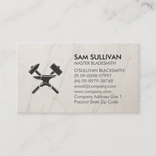 Blacksmith Iron Works Metal  Business Card (Front)