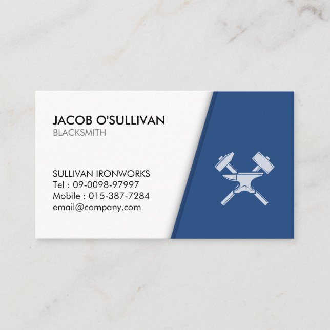 Blacksmith Iron Works Metal  Business Card (Front)