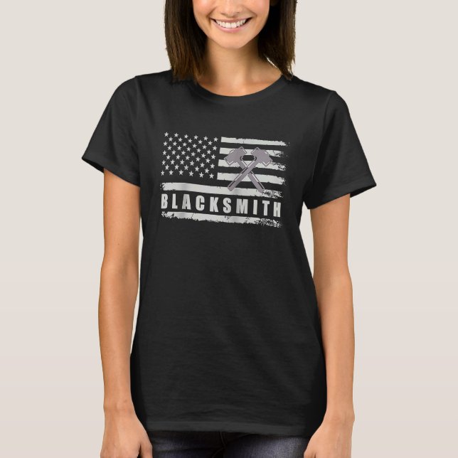 Blacksmith Metalworker Raglan T-Shirt (Front)