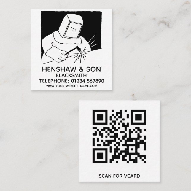 Blacksmith Promotional Square Business Card (Front/Back)