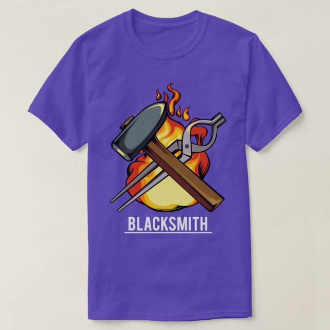 Blacksmith Smithing Sl Hammer and Tong T T-Shirt (Design Front)