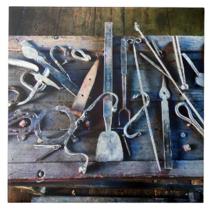 Blacksmith Tools on Table Tile