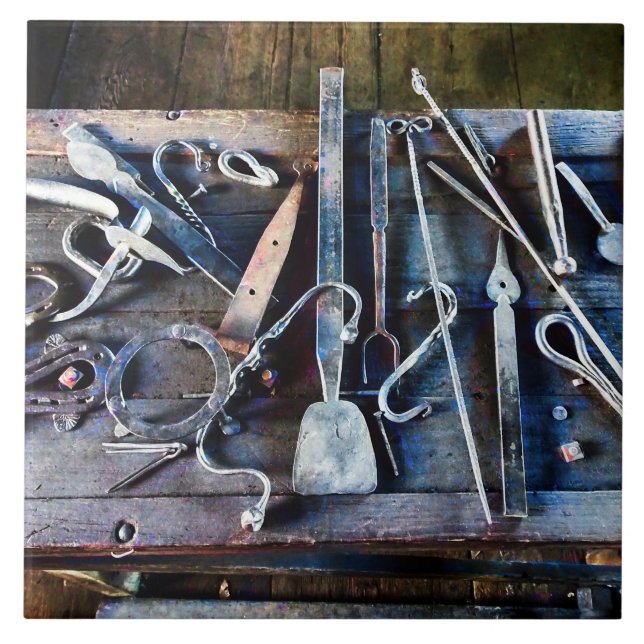Blacksmith Tools on Table Tile (Front)