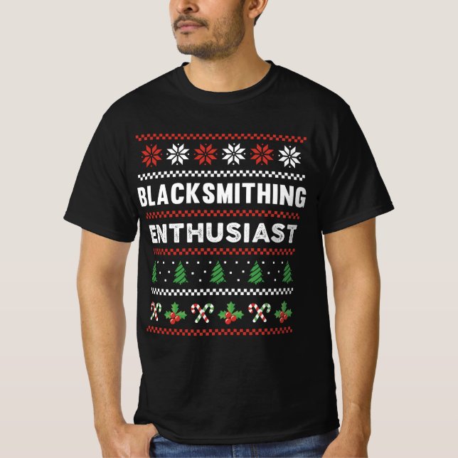 Blacksmithing Enthusiast Ugly Christmas Sweater (Front)