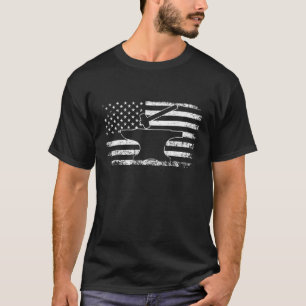 Blacksmithing Hammer Anvil USA Flag Knife Maker Sl T-Shirt