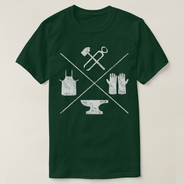 Blacksmithy Tools Blacksmithing Forging Blacksmith T-Shirt (Design Front)