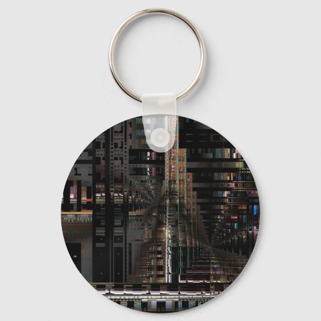 BlackTechnology Circuit Board Electronic Computer. Key Ring (Front)
