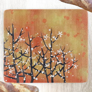 Blackthorn Blossom Spring Landscape Painting Cutting Board