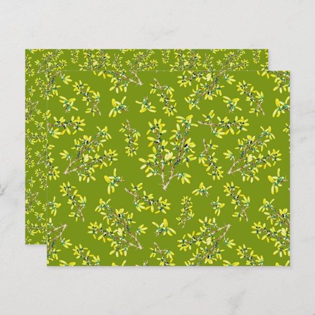 Blackthorn green scrapbook paper (Front/Back)