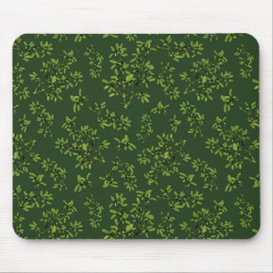 Blackthorn Pattern Deep  Green Mouse Pad