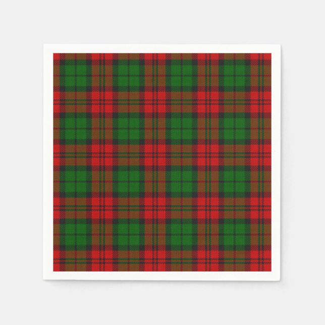 Blackwatch Campbell Tartan Red Green Plaid Napkin (Front)