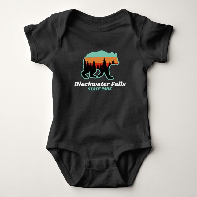 Blackwater Falls State Park West Virginia Bear  Baby Bodysuit (Front)