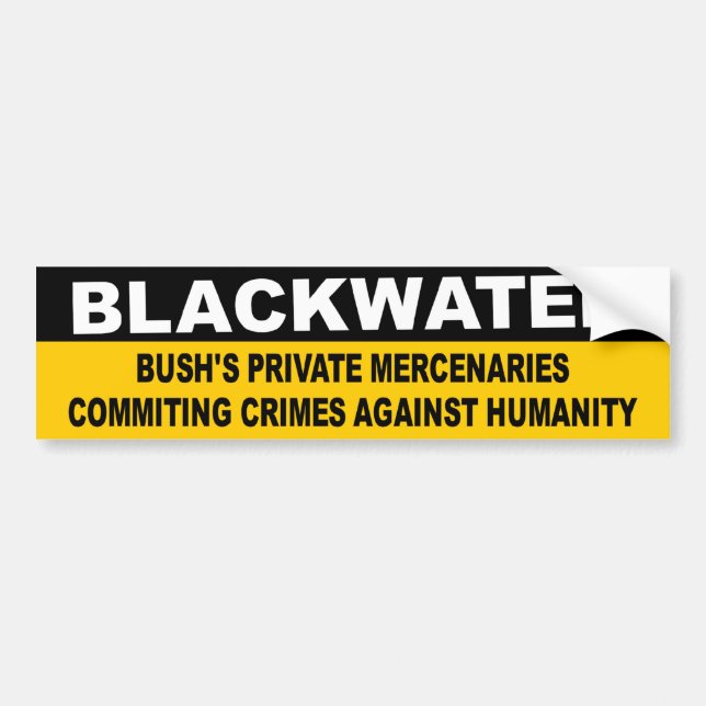 blackwater mercenaries bumper sticker (Front)