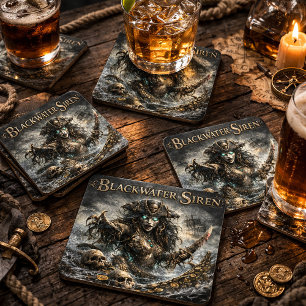 Blackwater Siren Coaster Set – Dark Maritime Myth
