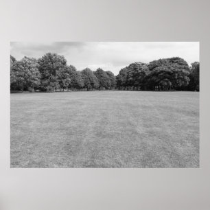 Blackweir Fields, Bute Park, Cardiff. (B&W) Poster