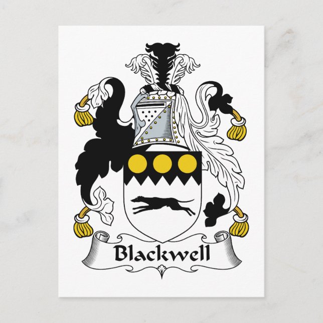 Blackwell Family Crest Postcard (Front)
