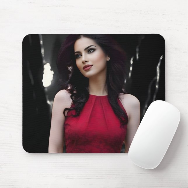 BlackWhiteRed mouse pad (With Mouse)