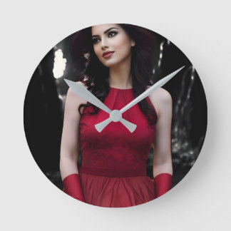 BlackWhiteRed wall clock