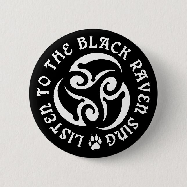 Blackwolf Majik - Raven Sing Button - Black (Front)