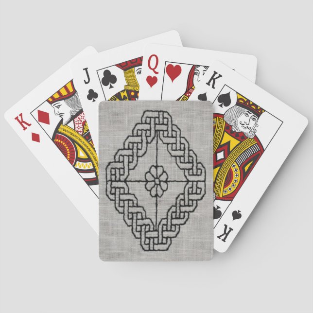 Blackwork embroidery playing cards (Back)