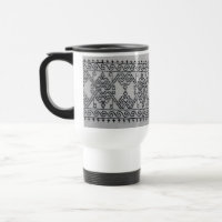 Blackwork embroidery travel mug