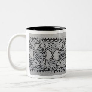 Blackwork embroidery two tone mug