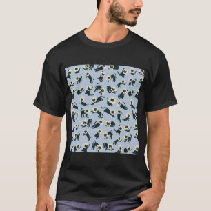 Blacky Catmomeow Blue Background T-Shirt