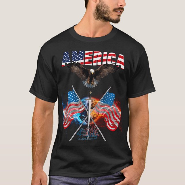 blad eagle flying, 4th of july day, independence T-Shirt (Front)