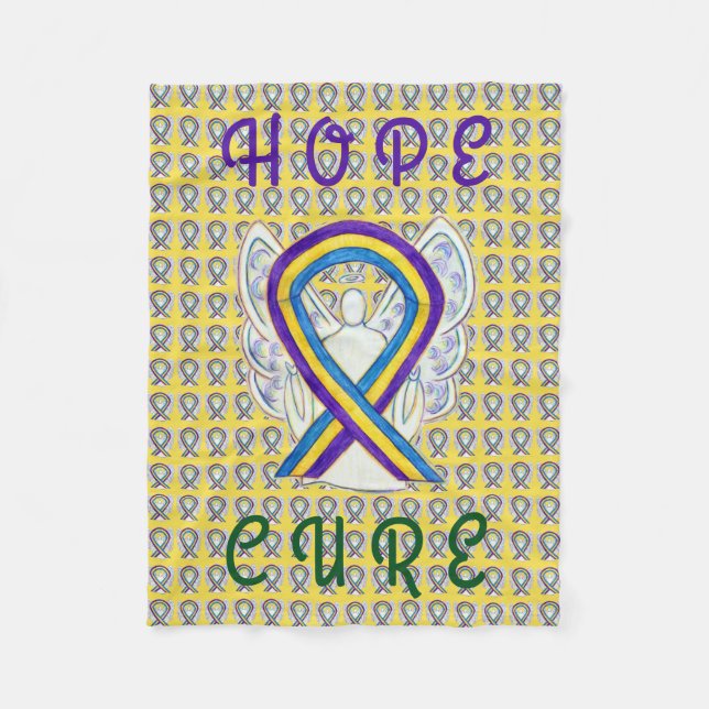 Bladde Cancer Awareness Ribbon Soft Chemo Blankets (Front)