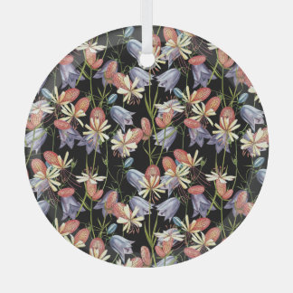 Bladder Campion Bells: Watercolor Floral Glass Tree Decoration