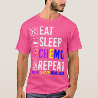 Bladder Cancer Awareness Eat Sleep Chemo Repeat Gi T-Shirt