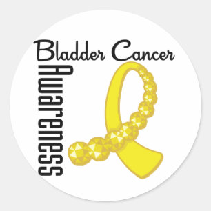 Bladder Cancer Awareness Gemstone Ribbon Classic Round Sticker