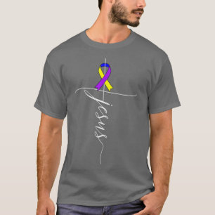 Bladder Cancer Awareness Jesus Tricolor Ribbon Gif T-Shirt