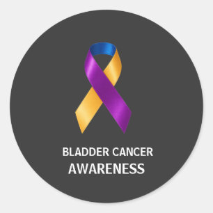 Bladder Cancer Awareness Merigold Ribbon Classic Round Sticker